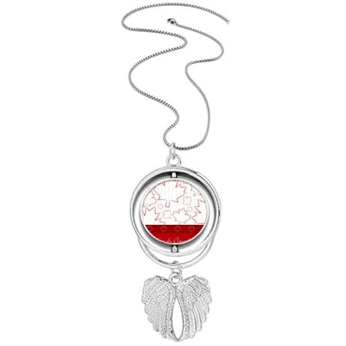 Collier pendentif érable ailes d'ange Canada Day 4th of July acier