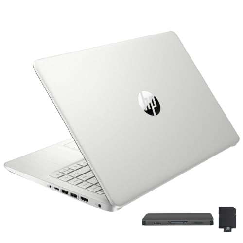 HP Stream 14" HD BrightView Laptop, Intel Celeron N4120, 16GB RAM, 416GB Storage (128GB eMMC + 288GB Docking Station Set), Intel UHD Graphics, 720p Camera, Wi-Fi, 1 Year Office 365, Win 11 S, Silver