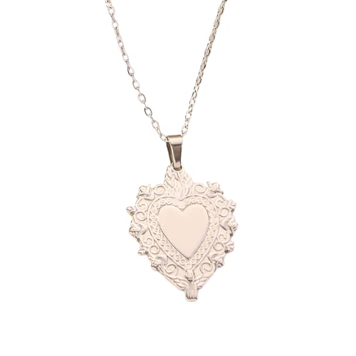 Collier Sacré Cœur de Jésus en Argent Rétro : Le Bijou Mystique pour Affirmer Votre Style