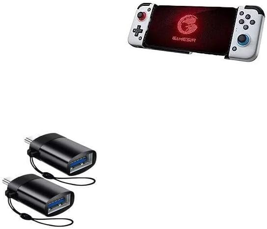 BoxWave Cable compatible con GameSir X2 (2021) - USB-C a A PortChanger (paquete de 2), llavero portátil USB USB OTG USB - Negro pizarra