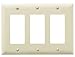 Legrand Pass & Seymour TP263I Trademaster Mid-Size Unbreakable Nylon Wall Plate, 3 Gang, Three Decorator Rocker GFCI Cover, Ivory (1 Count)