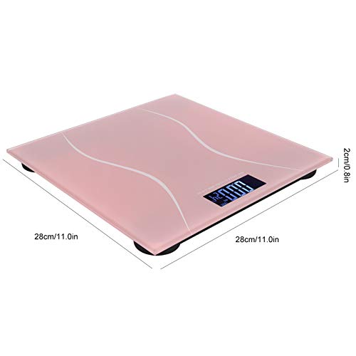 Báscula digital de baño con pantalla LCD rosa miniatura 5