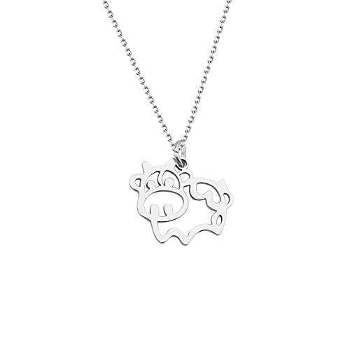 bobauna Cow Animal Hollow Pendant Necklace Country Farm Jewelry Gift For Farmer Animal Lover (cow necklace)