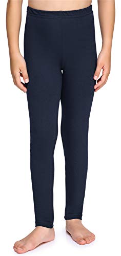 Merry Style Mädchen Lange Leggings aus Baumwolle MS10-225 (Marineblau, 140 cm)
