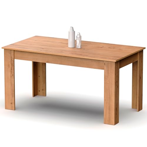 briebe Mesa Comedor Madera, Salón o Cocina para 4-6 Personas 77x140x80 cm (Alto x Ancho x Profundo) Muebles Diseño Moderno, Opal (Roble Gold)