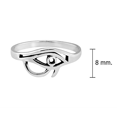AeraVida Mystical Eye of Ra Protective Symbol .925 Sterling Silver Band Ring4