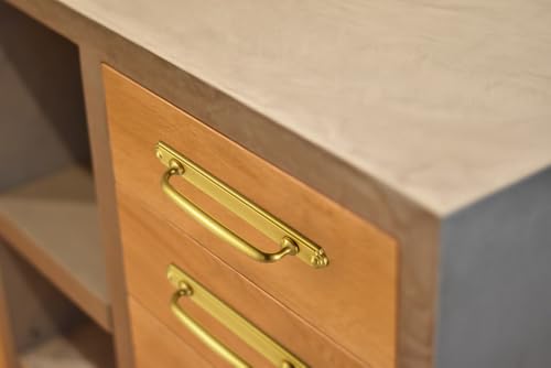Goo-Ki 5.04" c-c Cabinet Handles Drawer Pulls with Back/Base Plate Zinc Alloy Kitchen Hardware - 2 Pack Brushed Gold Bar Cabinet Pulls with Spacer by Goo-Ki - Used condition - Image 6