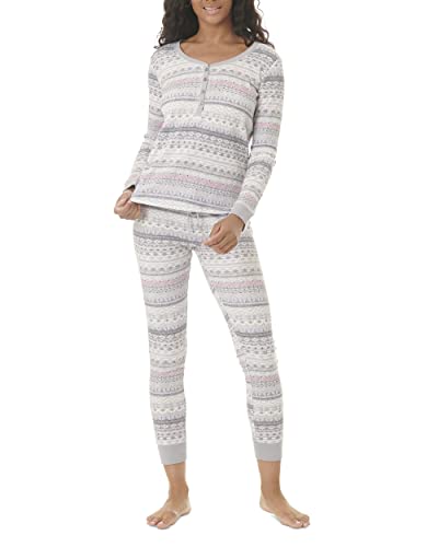 Splendid Women's Sweet Dreams Thermal Pajama Set, Lavender Fairisle, Medium #TOP1