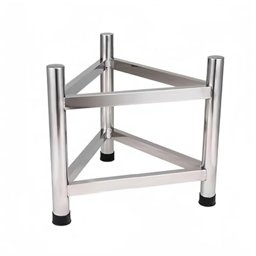 Marco de soporte móvil de acero inoxidable resistente para cubos de aislamiento térmico y ollas de sopa, diseño triangular para una fácil movilidad