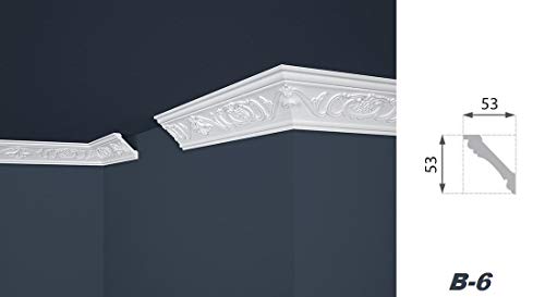 Stuckleiste Marbet Design B-06 in Weiß aus Styropor