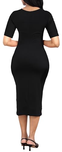 Image of SeNight Women's Elegant Dress Bodycon Work Business Pencil Dresses