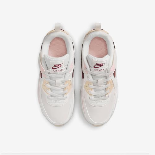 Nike Air Max 90 EasyOn Little Kids' Shoes (HF6357-006, Phantom/Echo Pink/Sail/Dark Team Red)4