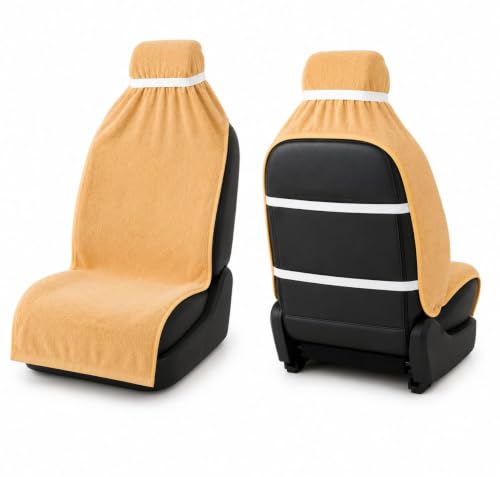 Image of VVIP BAGDA A NEW 100% Solid Large Luxury All CAR Seats Cotton Seat Towel Car Seat Towel Cover Comfortable Driving SUV,Sports, (Pack of -1) (Gold)