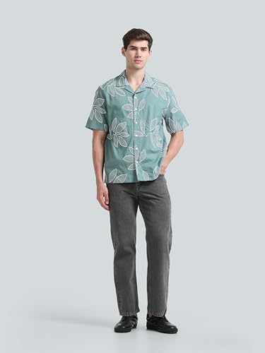 Image of StitchX Men's Tropical Embroidered Resort Shirt-XS-2XL