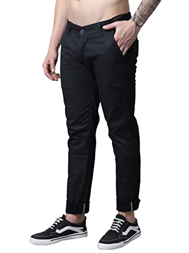 Image of Majestic Man Slim Fit Casual Trousers for Men (28, Black)