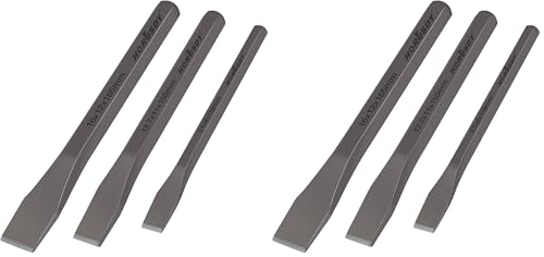 Image of HORUSDY 3-Piece Heavy-Duty Cold Chisel Set, 3 /8 inch, 1 /2 inch, 5 /8 inch Metal Chisels, Drop-Forged Cr-V Steel for Woodworking, Metalworking, Masonry & Carpentry (Pack of 2)