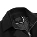 Allthemen Herren Wintermantel Wolle Kurzmantel Stehkragen Wollmantel Mittellang Mantel Winter Winterjacke Business Peacoat Slim Fit Casual Schwarz(gestepptes Innenfutter） XL