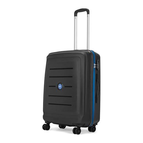 Image of VIP Corsa Check-in 66 Cm (Medium) 8 Wheels Polycarbonate Spinner Trolley Bags for Travel, Hard Case Lightweight Bag with Combination Lock, Tough Suitcase for Travel (Black)