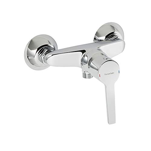 Ramon Soler 46D305024 Atalanta – Grifo monomando de ducha con sistema C2 de ahorro de agua del 50%, limitador de temperatura y cromado de alta resistencia Diamond Finish