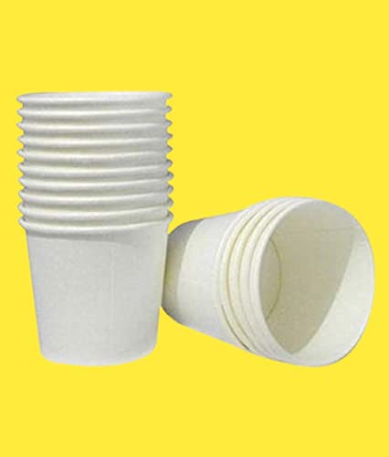 Rimi Traditional Paper Tea/Coffe Cups for Home, Office, Kitchen, Shop, Kiosk, Hotel/Restaurant Usage (250ml, 35 Piece Cups, White Color)