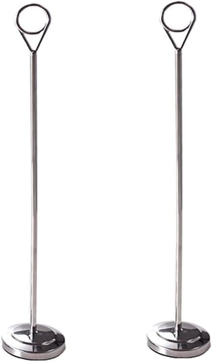 2pcs Place Card Holders,Stainless Steel Table Numbers Stands For Weddings Restaurant And Party, Round Shape Table Number Holders Paper Menu Clips Photo Clip Holder (Color : Height 7.9 inches) (Height