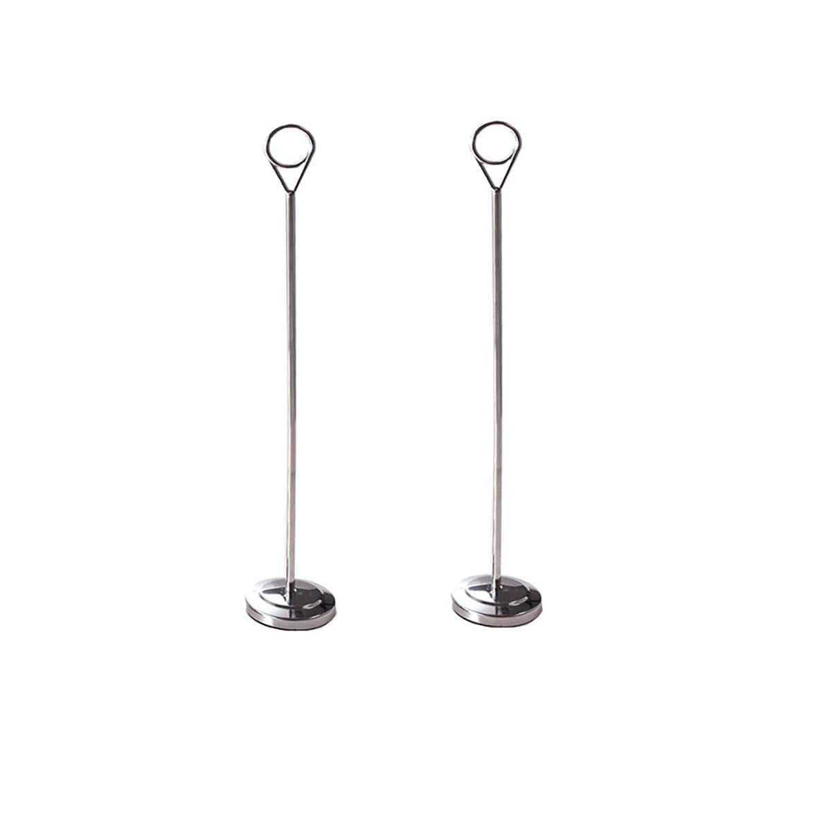 MYUYEE Place Cards,2Pcs Place Card Holders,Stainless Steel Stands For Weddings Restaurant And Party, Round Shape Table Number Holders Paper Menu Clips Photo Clip Holder (Height 3.9 Inches)