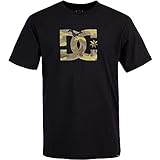Logo-Print auf Vorderseite DC Shoes Star Camo Fill T-Shirt Herren (L, Black)
