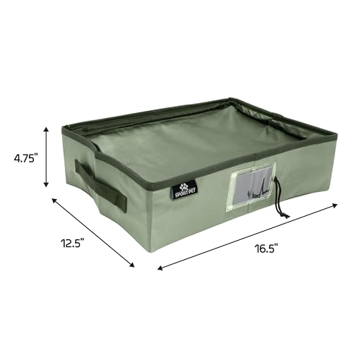 Arenero portátil para gatos, tamaño grande, con tapa verde miniatura 3