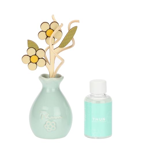 MATERIALE: Contenitore in porcellana e PET, bastoncini in rattan e compensato. Profumo 92% DPM, 8% essenza