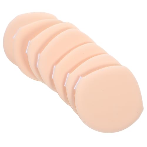 ULTECHNOVO 7 Esponjas de Maquillaje Polvo Doble Uso Secas y Húmedas, Aplicadores Flexibles para Base Facial, Color Beige Suave, Kit 7 Unidades para Uso Cosmético Profesional
