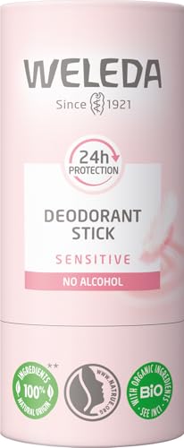 WELEDA Bio 24h Deo Stick Sensitiv – Naturkosmetik Deodorant mit zartem Amyris & Mimose Duft. Natürlicher Deostick schützt 24h zuverlässig vor Körpergeruch ohne Aluminiumsalze (vegan, 50g)