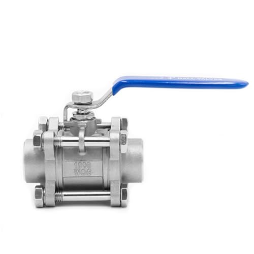 Válvula de bola de tres piezas en acero inoxidable 304 con rosca de 1-1/4 pulgadas BSP 3