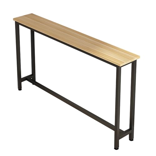 Mesa consola estrecha para entrada, mesa de sofá delgada con marco de metal para sala de estar, pasillo, dormitorio, vestíbulo, diseño que ahorra espacio (80 x 20 x 80 cm)