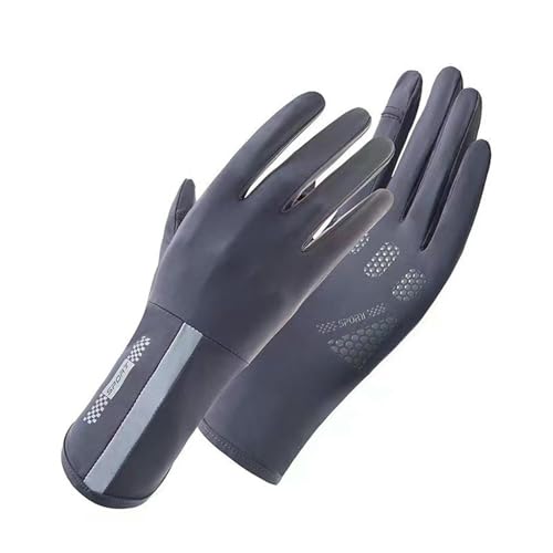 keynoyin Sunshade Driving Outdoor Sports Gloves, Riding Finger flip Touch Screen Breathable Gloves - Dark Gray