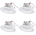 (case of 4) Sylvania LED Recessed Downlight 4" RT Kit, E26 Socket Screw Medium Base, 65W Equivalent, Dimmable, 2700K Soft White