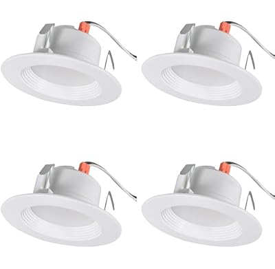 (case of 4) Sylvania LED Recessed Downlight 4" RT Kit, E26 Socket Screw Medium Base, 65W Equivalent, Dimmable, 2700K Soft White