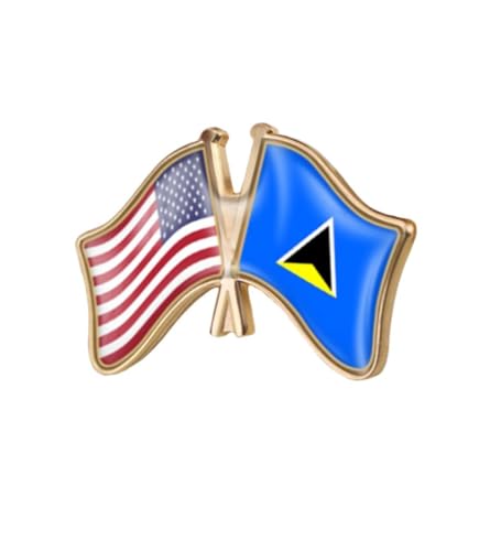Image of World Most Countries Single Pin Brooch Badge United States USA America and Other Countries Cross Friendship Pin Badge for Men Women