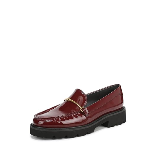 Franco Sarto Women's Senna Loafer Dark Red Patent Faux Leather 9.5 M