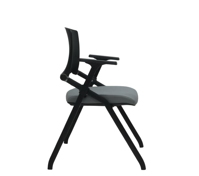 Silla de visitante 4 patas negra confidente de oficina modelo Riva Versa gris 5