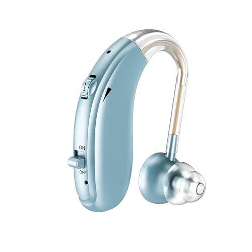 Image of Fastwell F27 Rechargeable Hearing Aids for Adults with Hearing Loss, 360 Degree Rotation Ear Hook, Digital Noise Reduction Ear Machine, Single Ear (Azure) 1-Year Warranty