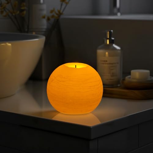 Image of Flameless Candles with Remote & Timer,4 inch H LED Battery Operated Round Candle 2 Pack,Real Wax Christmas Candle Lights Flickering for Christmas Gift Wedding Home Decor (Ivory)