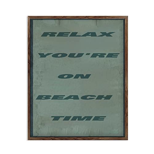 Panneau de decoration murale vintage en bois avec citation Relax pour maison