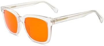 GLEASANNA 99.9% Blue Light Blocking Glasses, AR Coating, Acetate Frame, Computer Screens Gaming for Men Women, Stop Eyestrain, Better Sleep