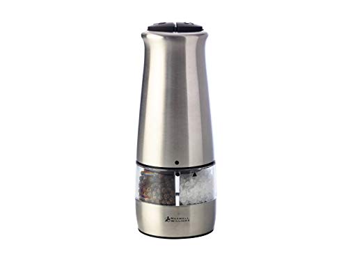 Moedor Duplo para Sal e Pimenta Elétrico em Aço Inox 35ml, Maxwell & Williams