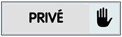 Novap - Plaque - Prive - 170X45 Mm Rigide - Argent - Gris Metallise