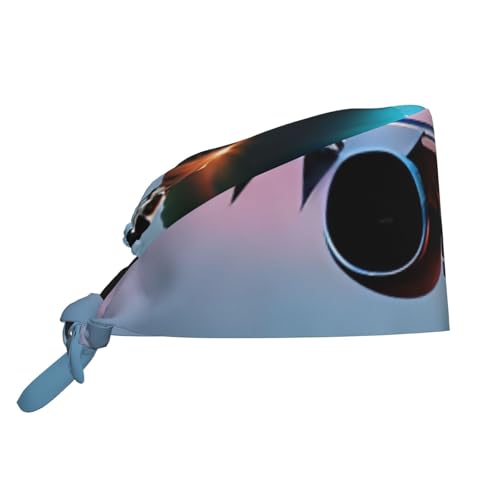 BBEXJIGY Airplane in Evening Lights - Gorro de trabajo unisex ligero y transpirable para chef, barista, tostador, trabajador, color negro, Negro -, talla única