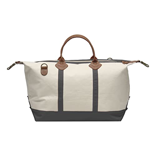 Sac de voyage duffle en toile grand format gris anthracite avec bandoulière