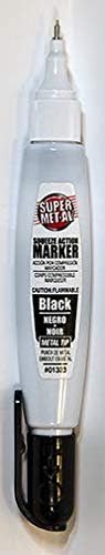 Super Met-Al Marcadores de punta metálica Squeeze Action (negro) - Paquete de 12