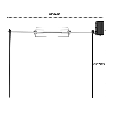 Only Fire Spit Rotisserie For Outdoor Campfire Grilling, Over Fire Camp Grill With 35×5/16" Square Spit Rod #TOP1