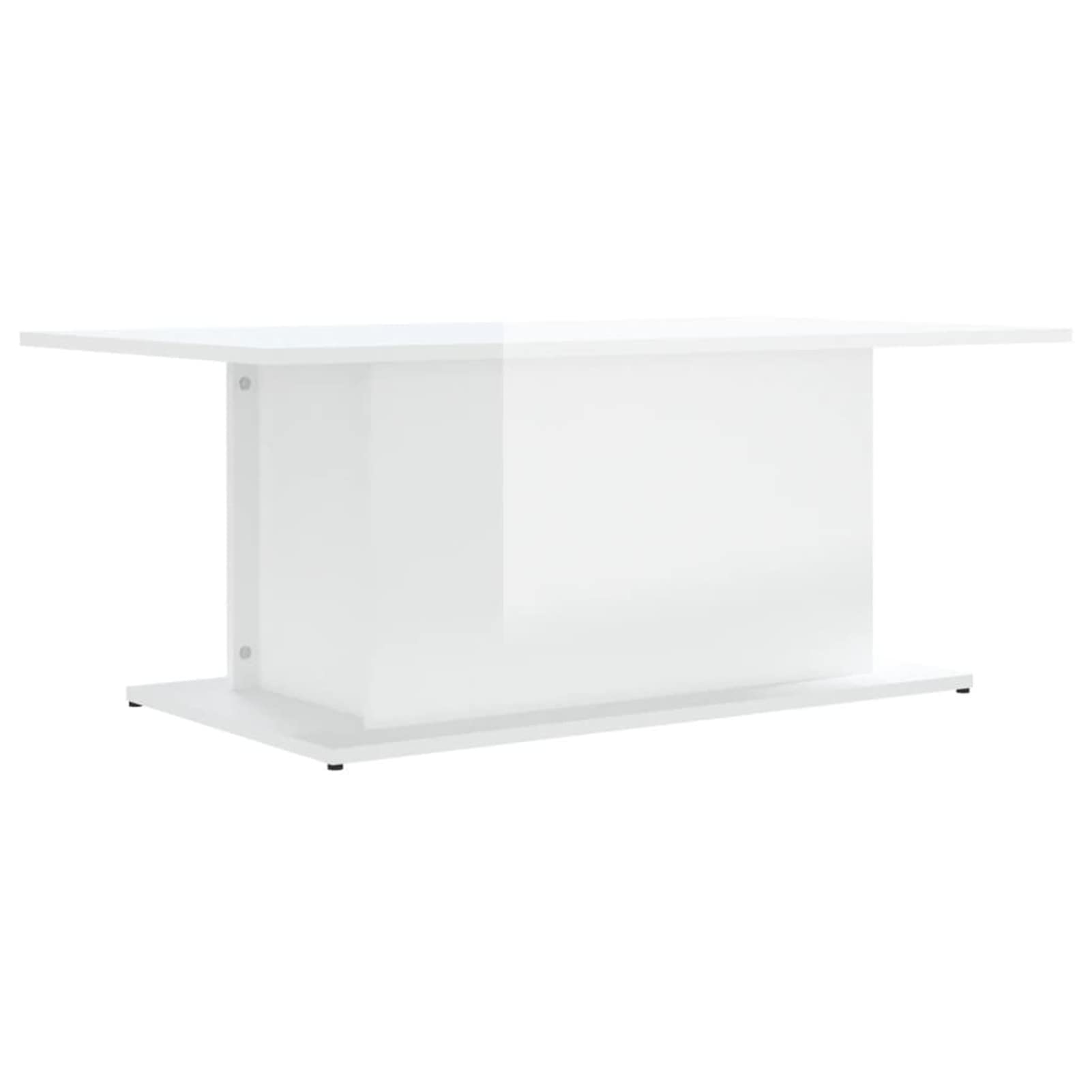 Homgoday Tavolino da caffè bianco lucido 102 x 55,5 x 40 cm, tavolino da tè per soggiorno, sala d'accoglienza degli ospiti, camera da letto e mobili da ufficio